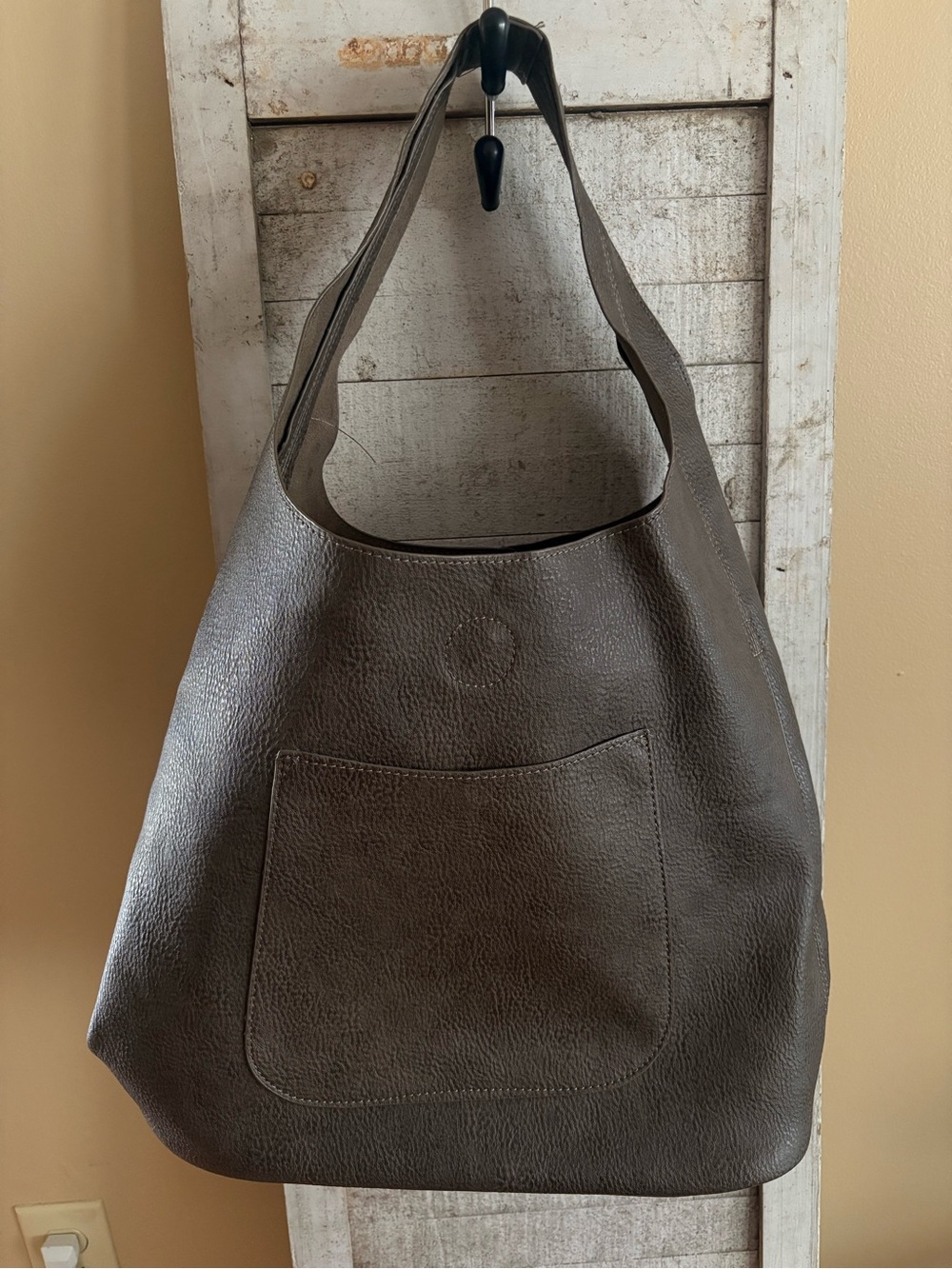 Molly Slouchy Classic Large Shoulder Tote Bag in Dark Brown